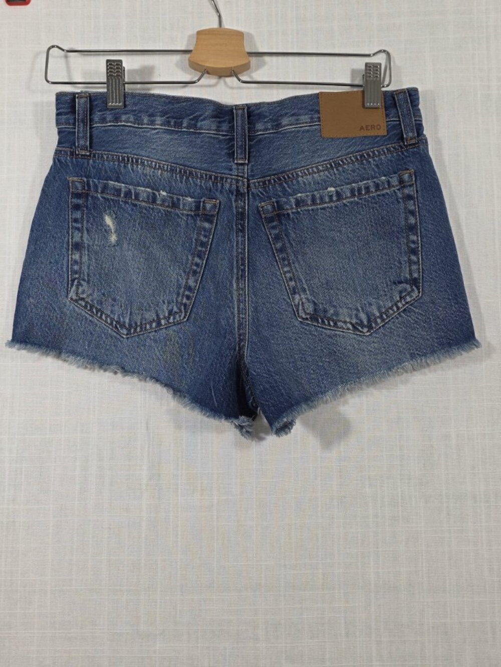 Aero High Rise Distressed Denim Shorty Shorts Size 4 NWT - Picture 4 of 8